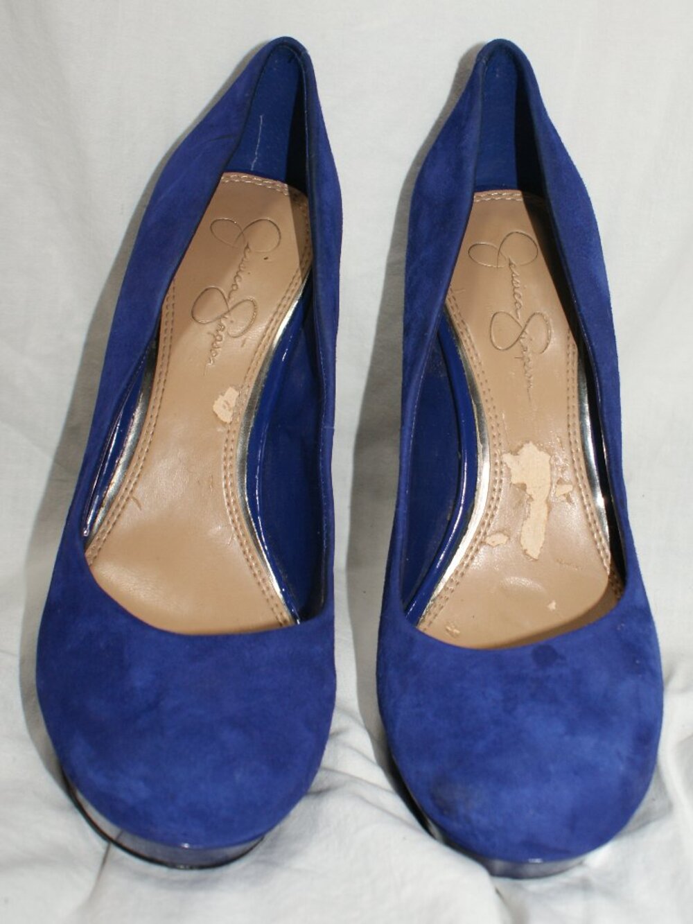 Jessica Simpson Cobalt Blue Platform Pumps - Size 8 - Well Worn - Picture 4 of 11
